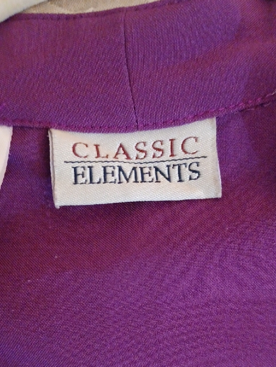 Classic Elements Purple Mandarin-Style Button Down Shirt - Picture 5 of 9